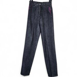 Vintage Rockies Jeans Womens Size 28x36 Black Riding High Waisted Rise Bareback